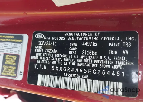 2014 Kia Optima Sx Turbo from USA, damaged, VIN 5XXGR4A65EG264481